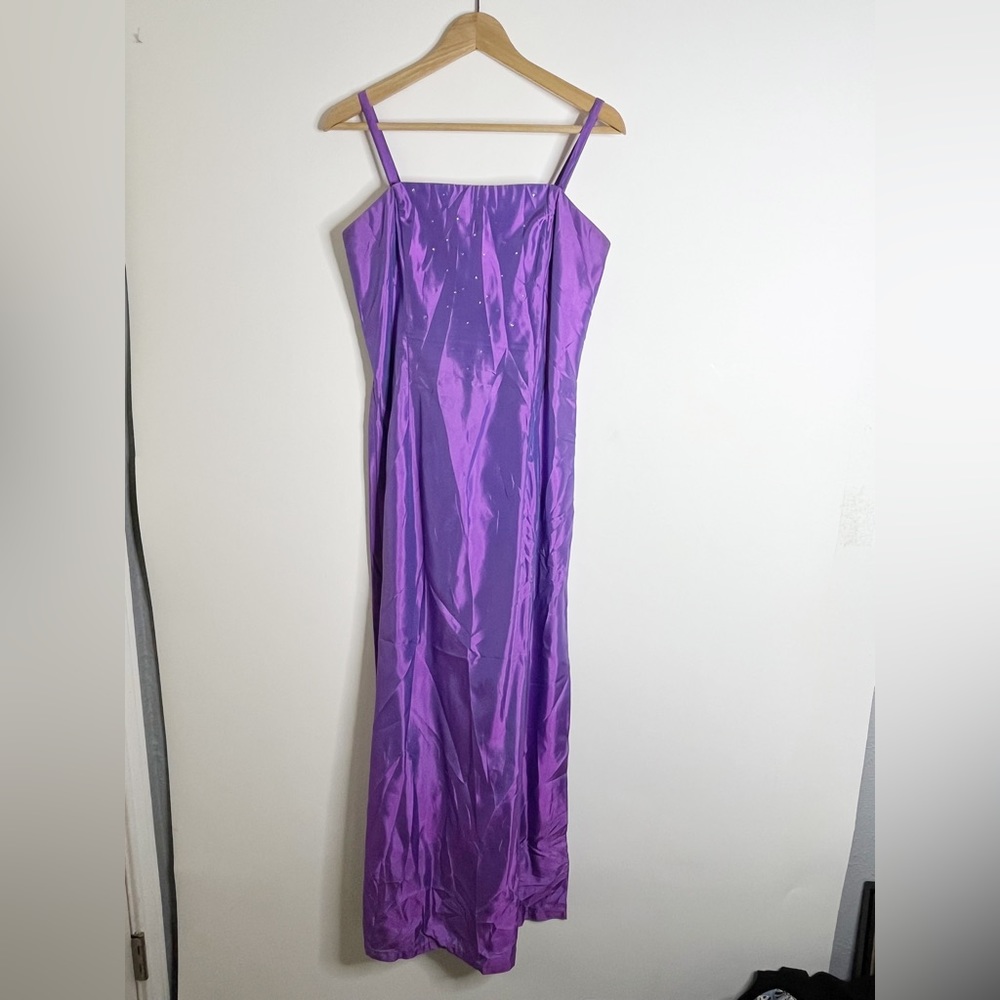 Jessica McClintock for Gunne Sax Purple iridescent rhinestone millennial Dress - Picture 10 of 13